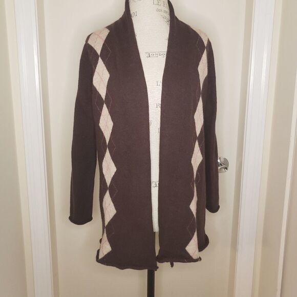Vintage Sweaters - Vintage Argyle Wool Cardigan Sweater